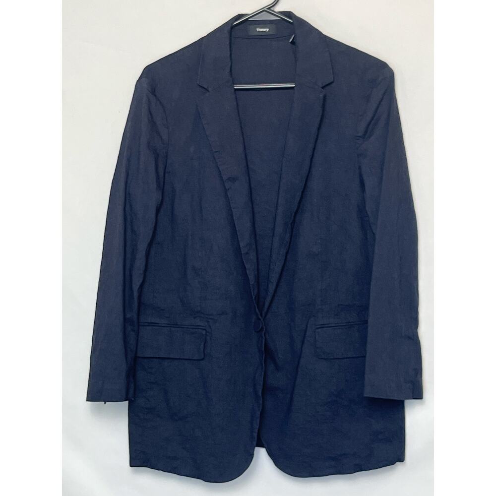 Theory Navy Single-Button Blazer